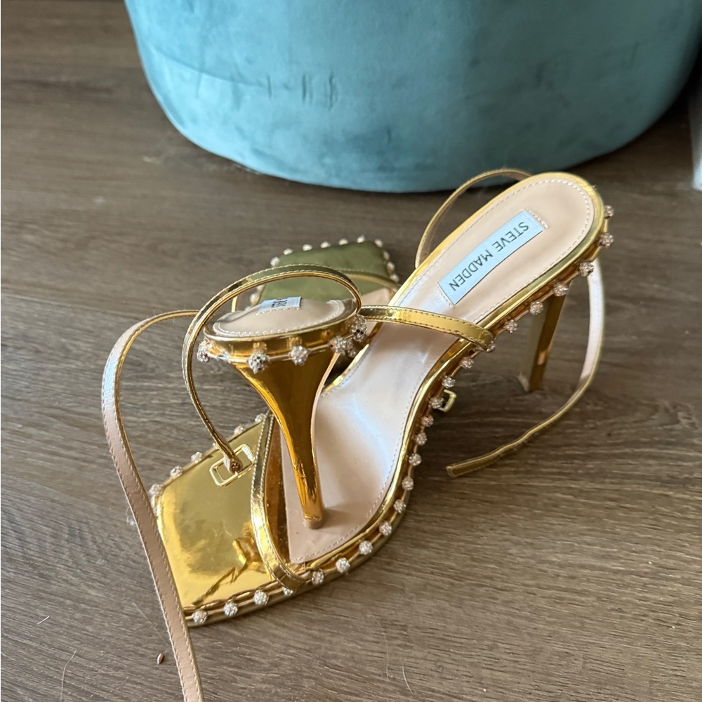 Steve Madden Gold Strappy Heels